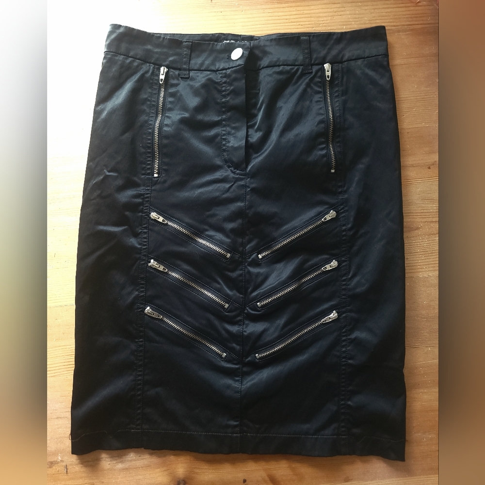 Sonia Rykiel Black Zipper Detail Skirt